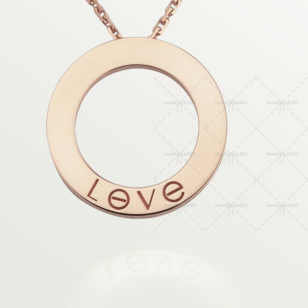 LOVE L420mm necklace 3-Diamond Rose gold