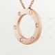 LOVE L420mm necklace 3-Diamond Rose gold