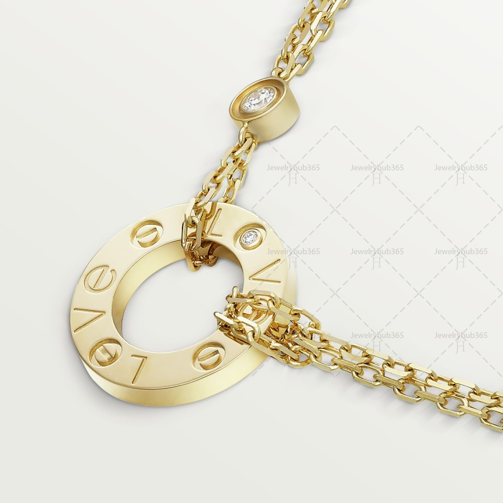 LOVE necklace 2-Diamond Yellow gold