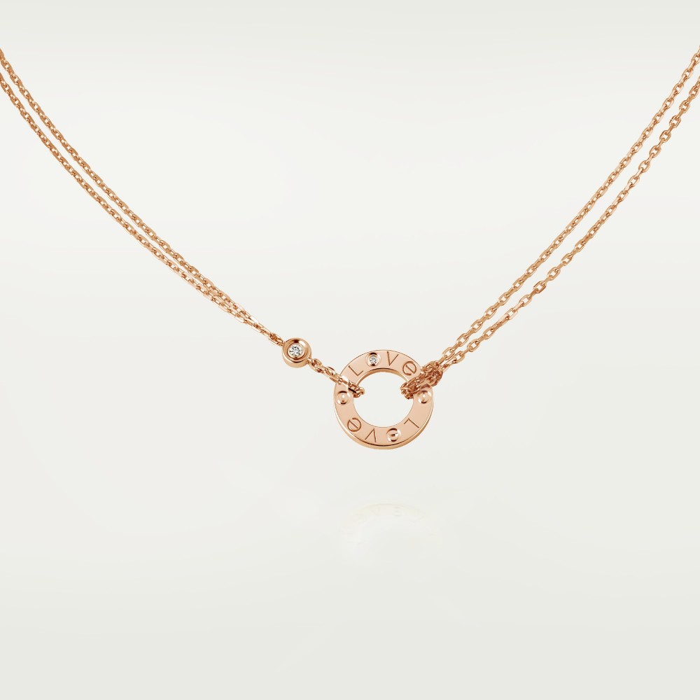 LOVE necklace 2-Diamond Rose gold