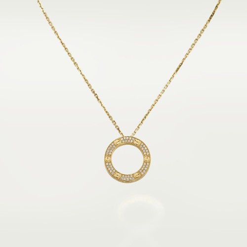 LOVE Diamond-Paved necklace 54-Diamond Yellow gold