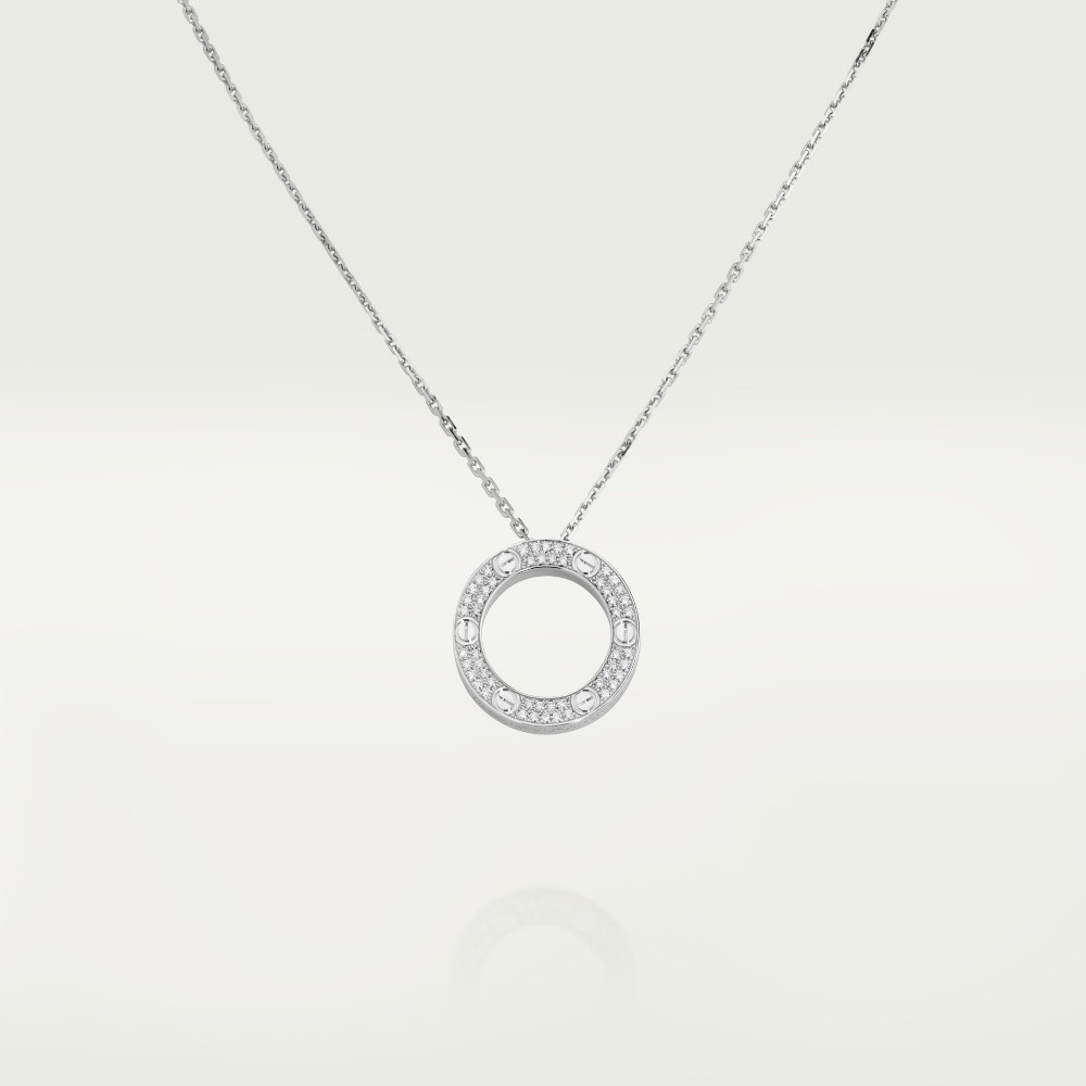 LOVE Diamond-Paved necklace 54-Diamond White gold