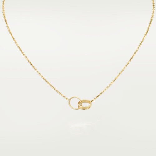 LOVE 2 rings, L440mm D8mm necklace Yellow gold