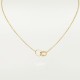 LOVE 2 rings, L440mm D8mm necklace Yellow gold