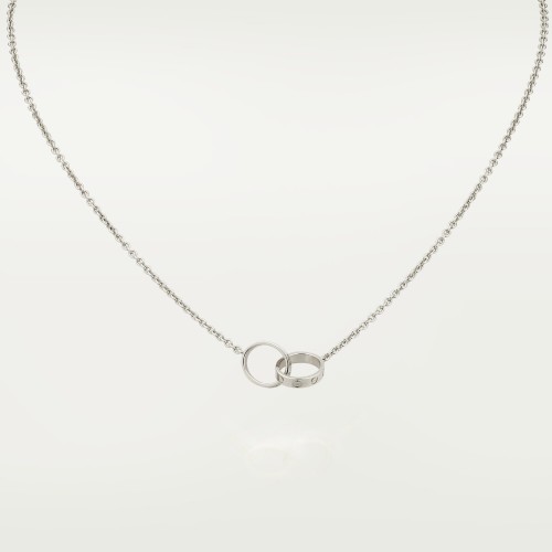 LOVE 2 rings, L440mm D8mm necklace White gold