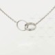 LOVE 2 rings, L440mm D8mm necklace White gold