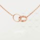 LOVE 2 rings, L440mm D8mm necklace Rose gold