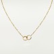 LOVE 2 rings, L420mm D7.6mm necklace 18-Diamond Yellow gold