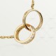 LOVE 2 rings, L420mm D7.6mm necklace 18-Diamond Yellow gold