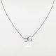 LOVE 2 rings, L420mm D7.6mm necklace 18-Diamond White gold