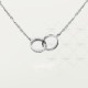 LOVE 2 rings, L420mm D7.6mm necklace 18-Diamond White gold