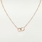 LOVE 2 rings, L420mm D7.6mm necklace 18-Diamond Rose gold