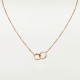 LOVE 2 rings, L420mm D7.6mm necklace 18-Diamond Rose gold