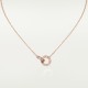 LOVE 2 rings, L410mm D7.6mm necklace 48-Diamond Rose gold