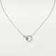 LOVE 2 rings, L410mm D7.6mm necklace 48-Diamond White gold