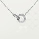 LOVE 2 rings, L410mm D7.6mm necklace 48-Diamond White gold