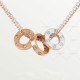 LOVE 3 rings, L370mm D5.6mm necklace 6-Diamond Yellow/White/Rose gold