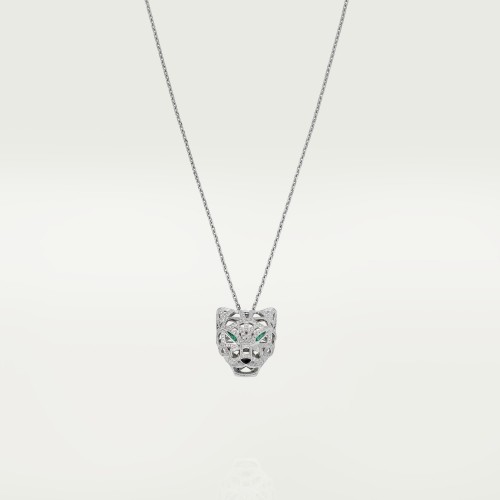 PANTHERE DE L657mm necklace 347-Diamond Emerald Onyx White gold