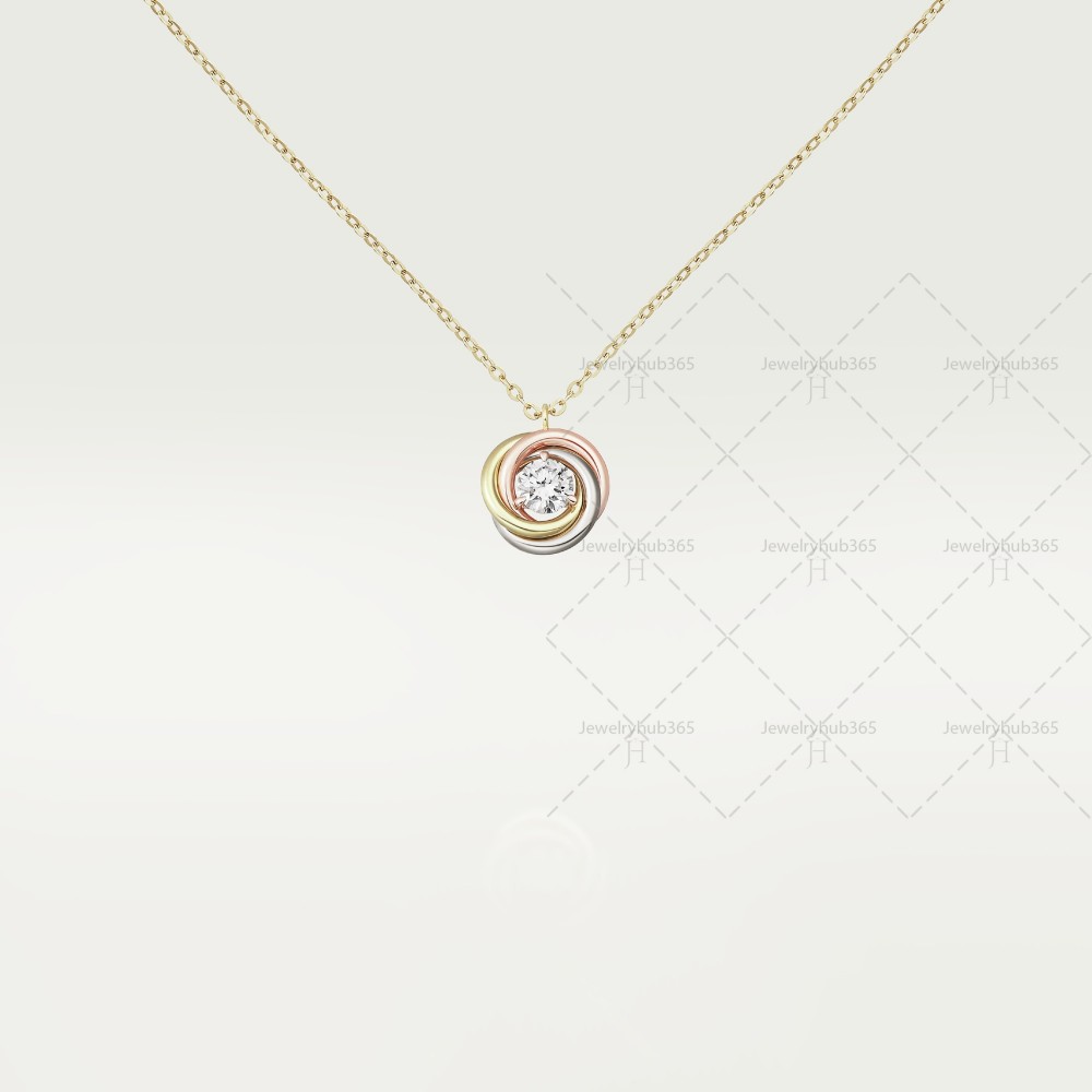 TRINITY L36-40mm D8.7mm necklace 1-Diamond Yellow/White/Rose gold