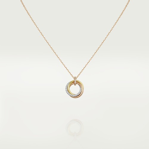 TRINITY necklace 33-Diamond Yellow/White/Rose gold