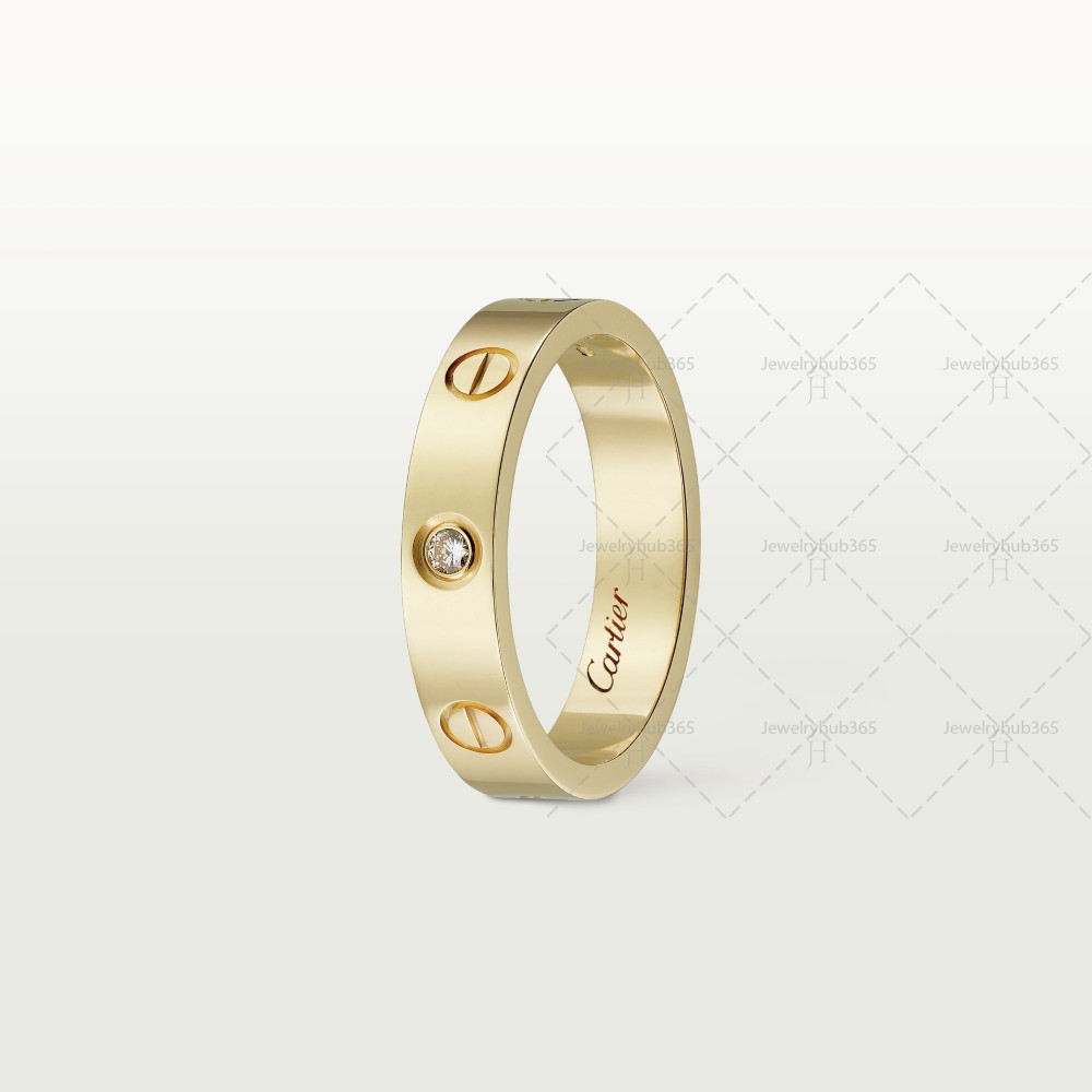 LOVE WEDDING BAND ring 1-Diamond Yellow gold