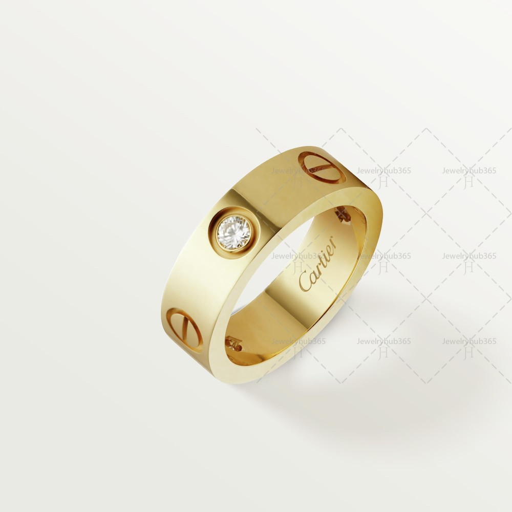 LOVE ring 3-Diamond Yellow gold