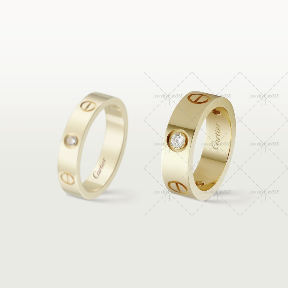 LOVE ring 3-Diamond Yellow gold