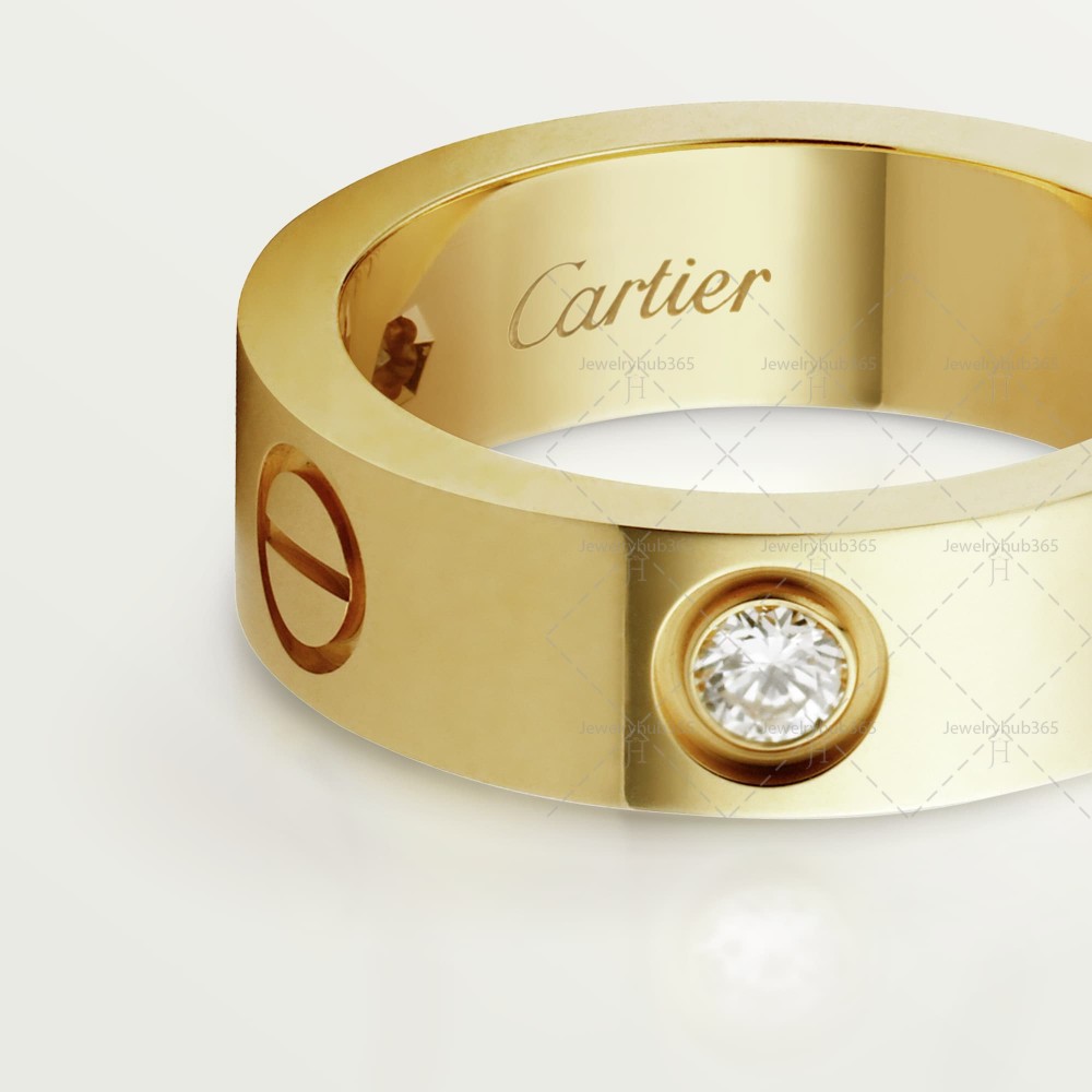 LOVE ring 3-Diamond Yellow gold