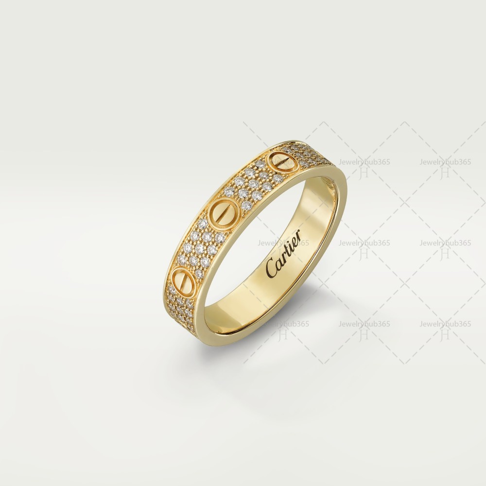 LOVE WEDDING BAND, DIAMOND-PAVED ring 88-Diamond Yellow gold