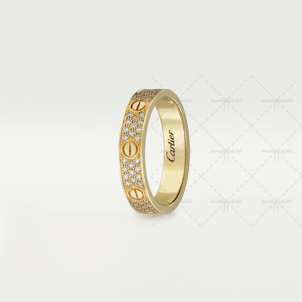 LOVE WEDDING BAND, DIAMOND-PAVED ring 88-Diamond Yellow gold