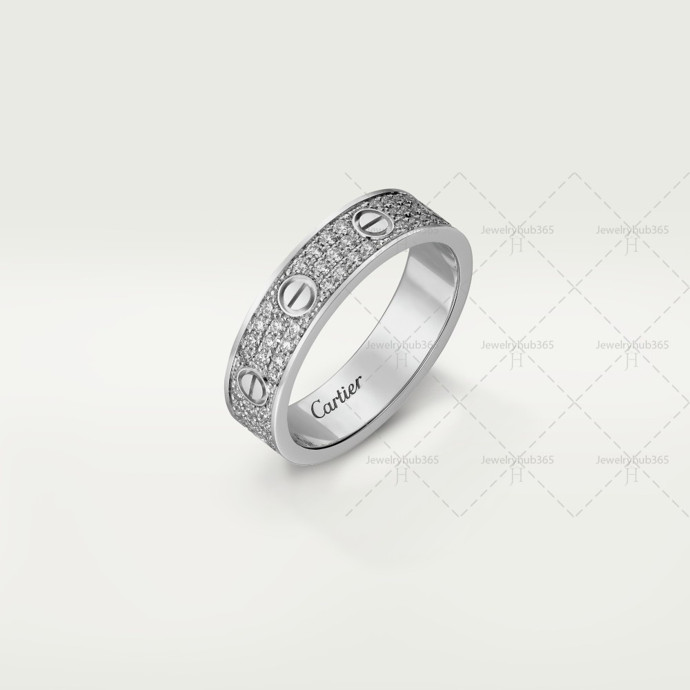 LOVE WEDDING BAND, DIAMOND-PAVED ring 88-Diamond White gold