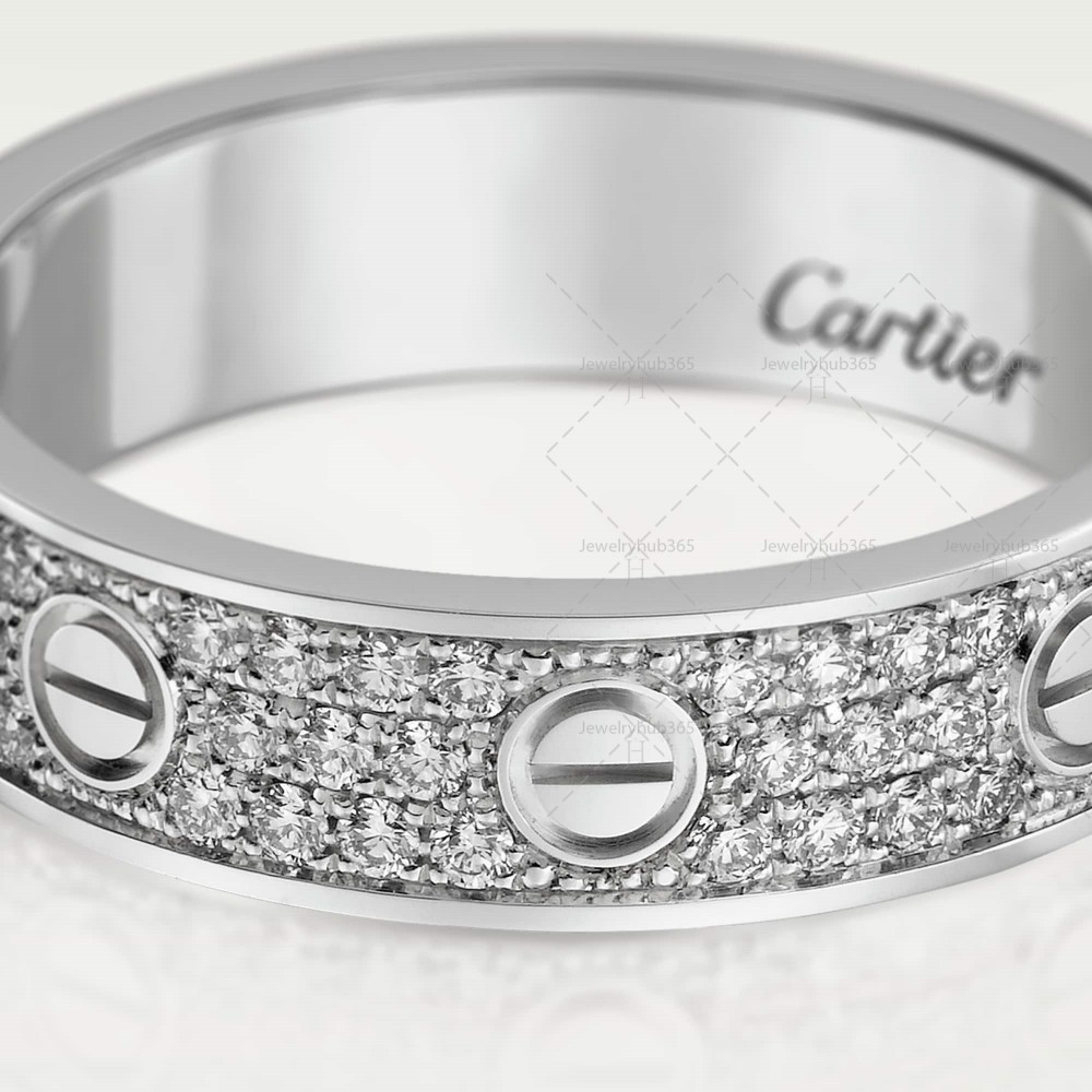 LOVE WEDDING BAND, DIAMOND-PAVED ring 88-Diamond White gold