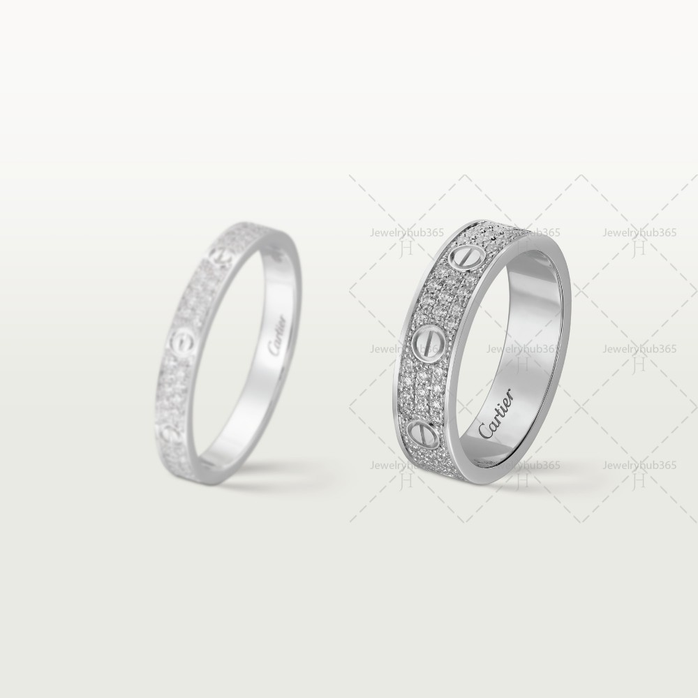 LOVE WEDDING BAND, DIAMOND-PAVED ring 88-Diamond White gold