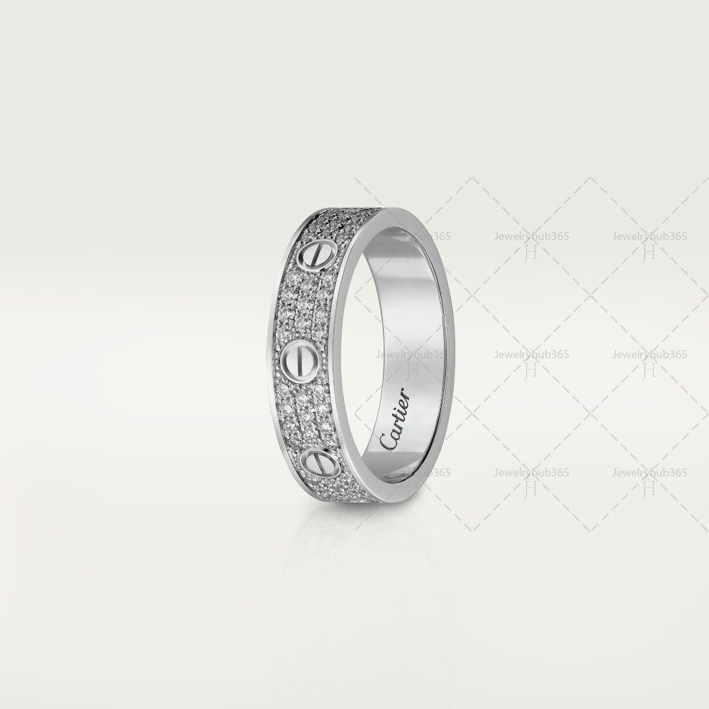 LOVE WEDDING BAND, DIAMOND-PAVED ring 88-Diamond White gold