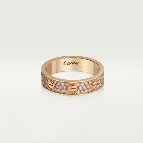 LOVE WEDDING BAND, DIAMOND-PAVED ring 88-Diamond Rose gold