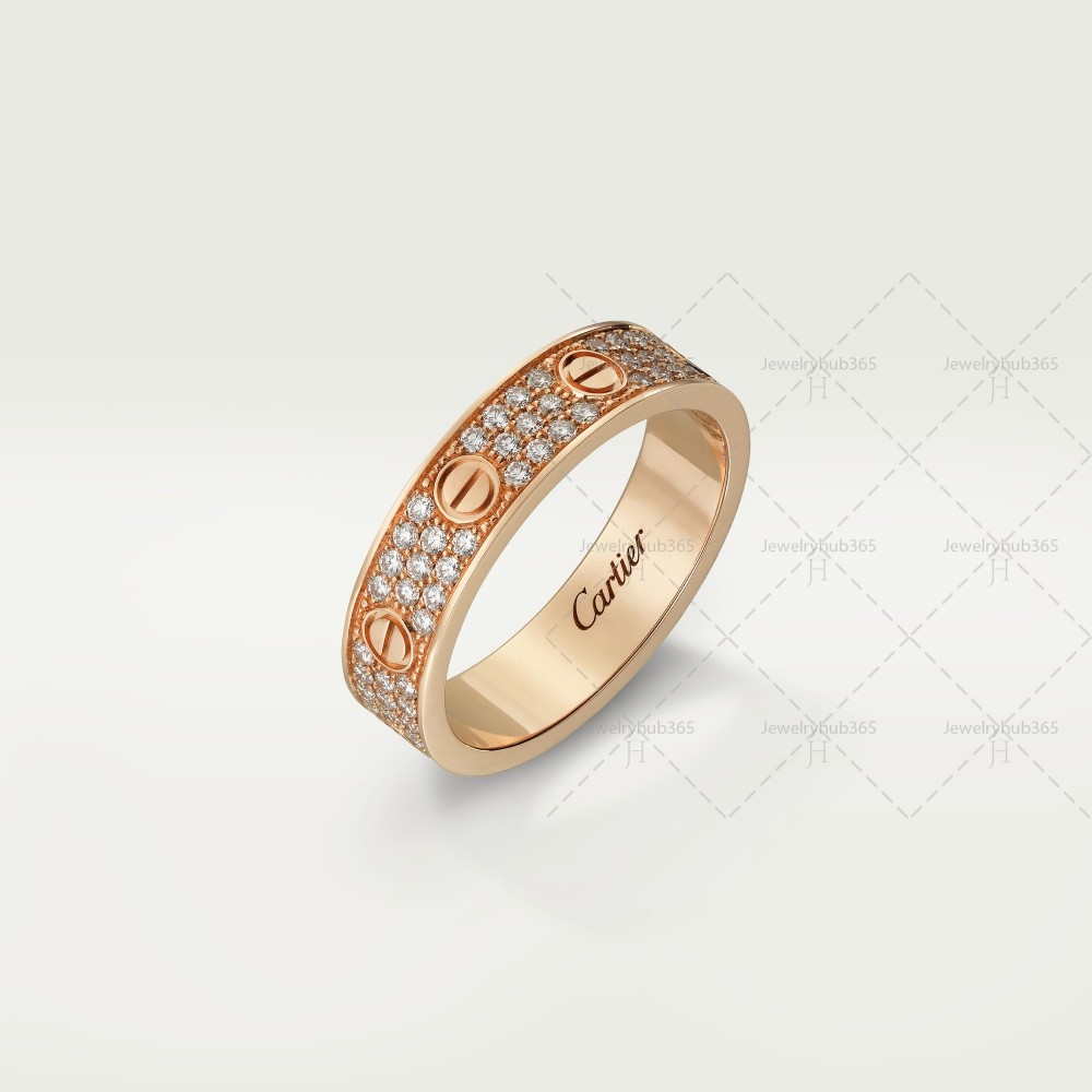 LOVE WEDDING BAND, DIAMOND-PAVED ring 88-Diamond Rose gold