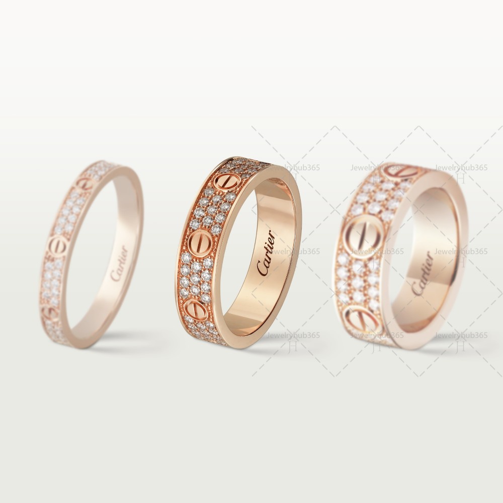 LOVE WEDDING BAND, DIAMOND-PAVED ring 88-Diamond Rose gold