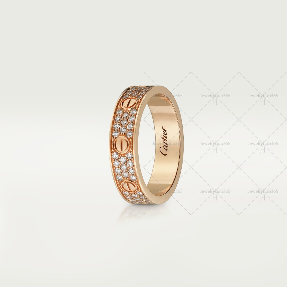 LOVE WEDDING BAND, DIAMOND-PAVED ring 88-Diamond Rose gold