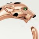 PANTHERE DE W11.05mm ring Onyx Black Lacquer Tsavorite Garnets Rose gold