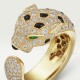 PANTHERE DE W11.05mm ring 242-Diamond Emerald Onyx Yellow gold