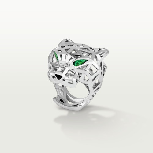 PANTHERE DE W25.64-31.81mm ring Tsavorite Garnets Onyx White gold