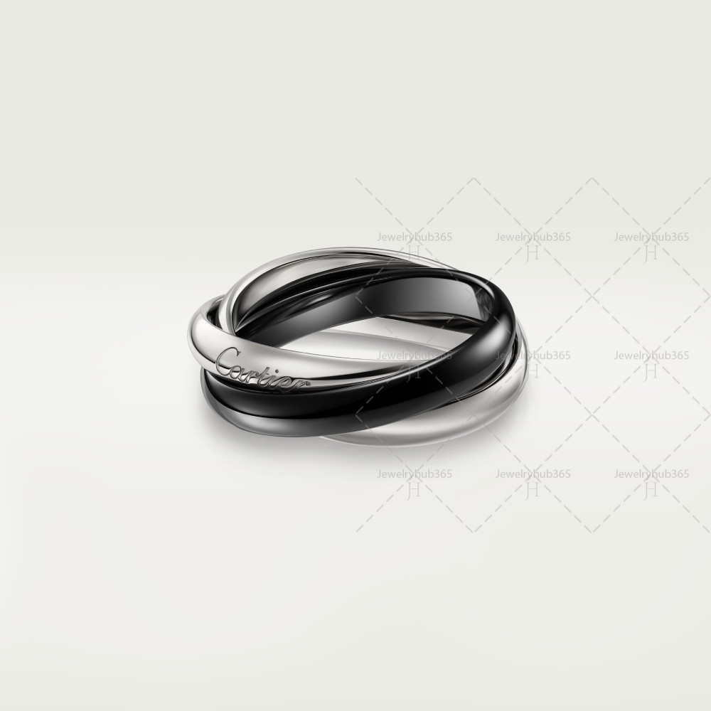 TRINITY Classic W3.2mm ring Black Ceramic White gold