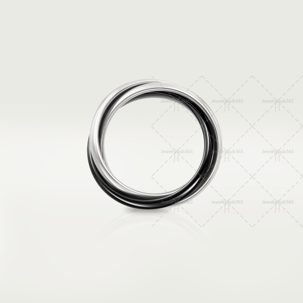 TRINITY Classic W3.2mm ring Black Ceramic White gold