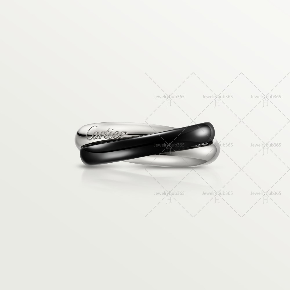 TRINITY Classic W3.2mm ring Black Ceramic White gold