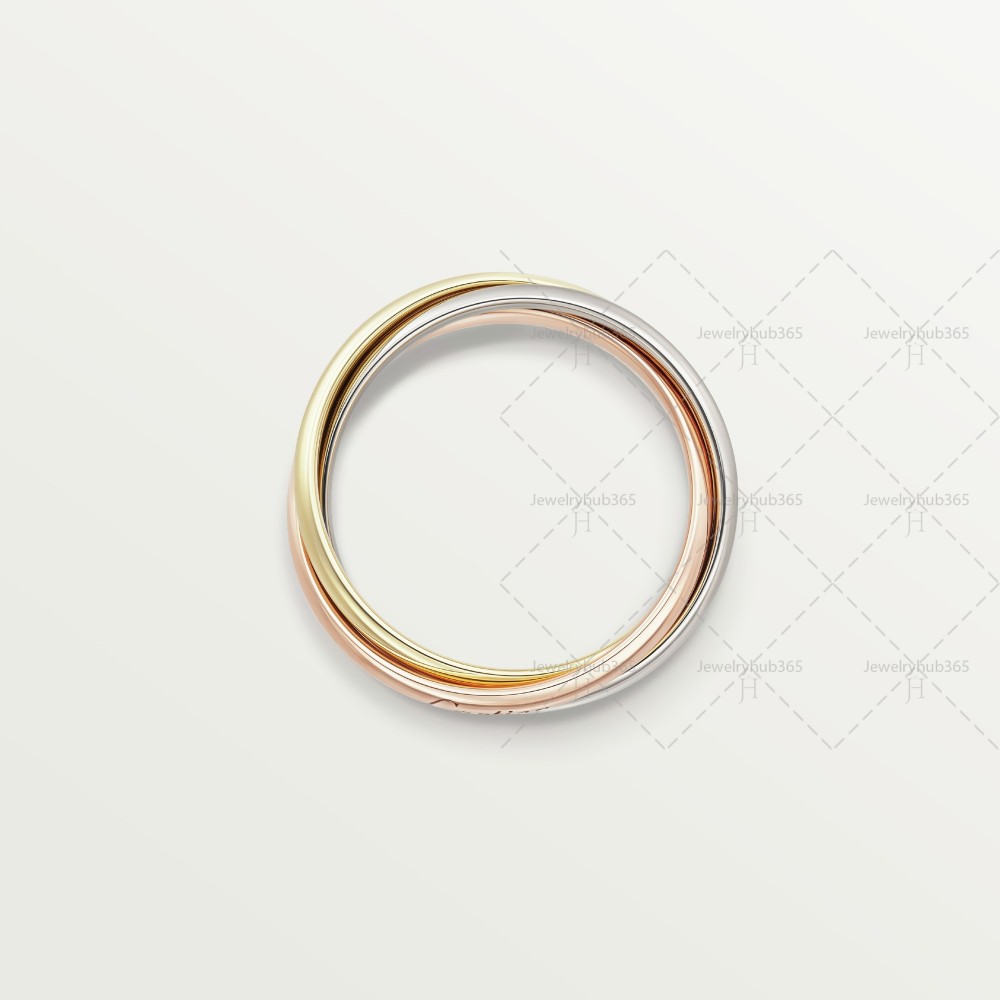 TRINITY W2.5mm ring small model Yellow/White/Rose gold