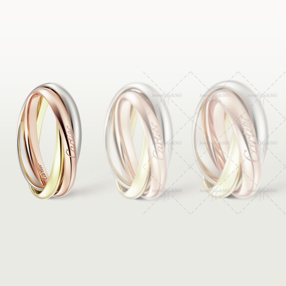 TRINITY W2.5mm ring small model Yellow/White/Rose gold