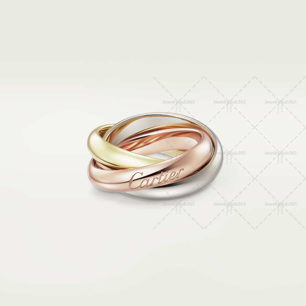 TRINITY W4.4mm ring large model Yellow/White/Rose gold