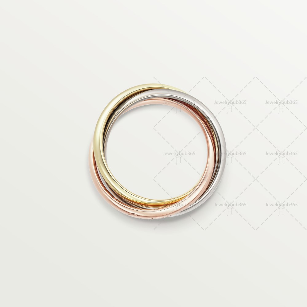 TRINITY W4.4mm ring large model Yellow/White/Rose gold