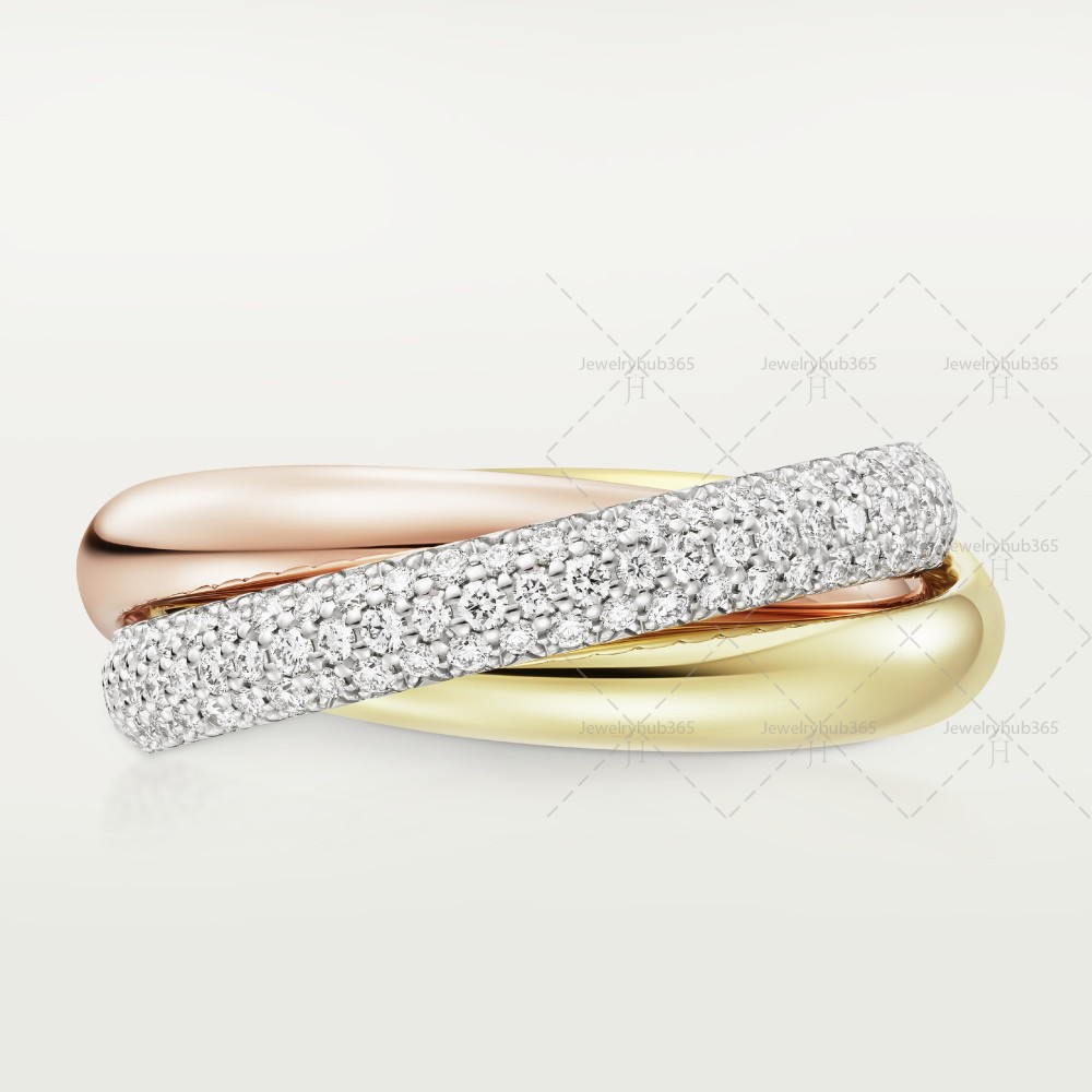 TRINITY Classic W3.2mm ring 156-Diamond Yellow/White/Rose gold