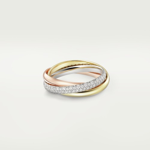 TRINITY W2.5mm ring small model 104-Diamond Yellow/White/Rose gold